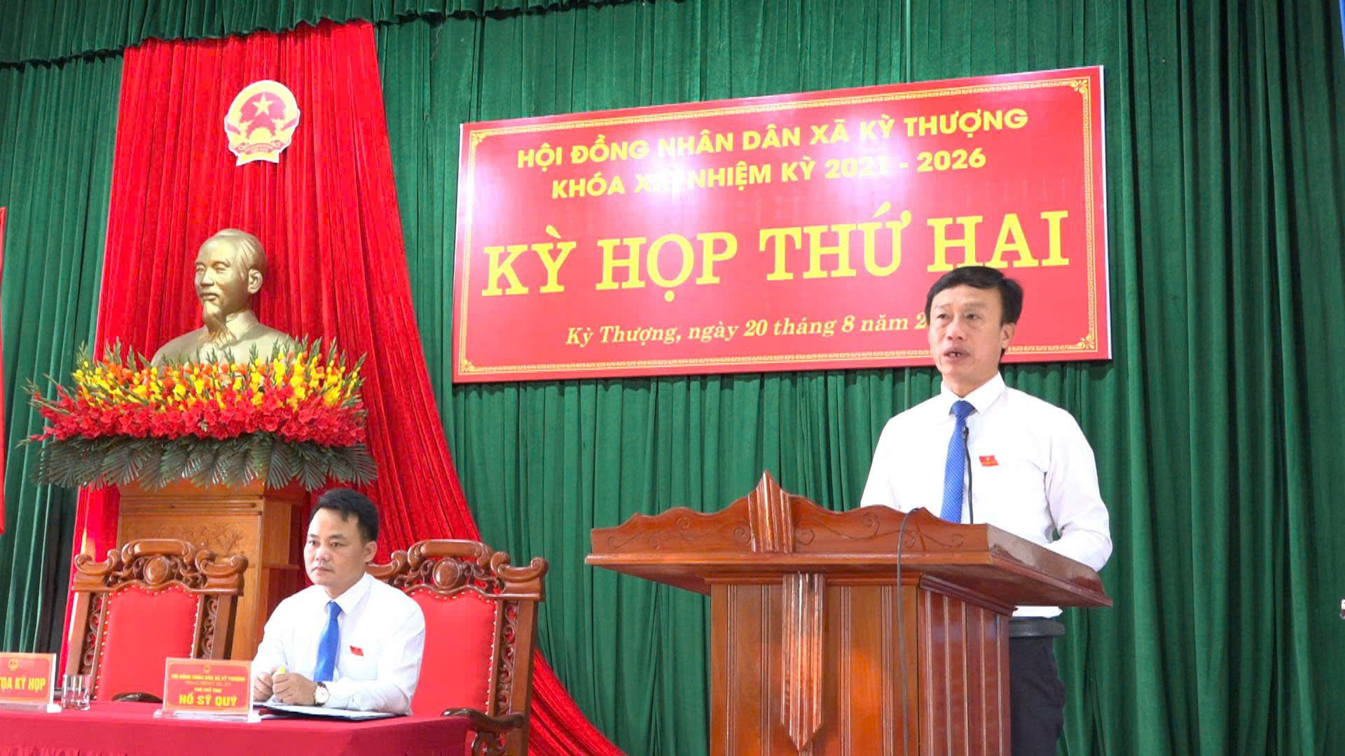 HĐND xã Kỳ Thượng tổ chức kỳ họp thứ 2 Sáng ngày 20/8, HĐND xã Kỳ Thượng tổ chức kỳ họp thứ 2, khóa XX, nhiệm kỳ 2021 - 2026. 