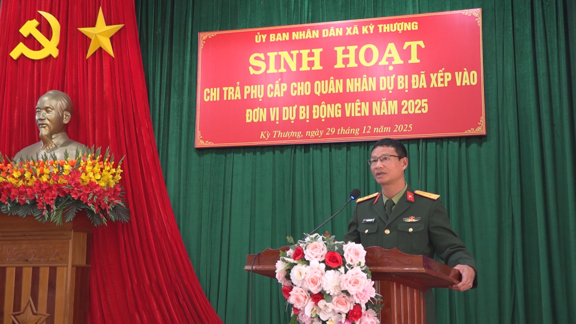 Ban Chỉ huy Quân sự xã Kỳ Thượng tổ chức sinh hoạt và chi trả phụ cấp cho quân nhân dự bị năm 2025