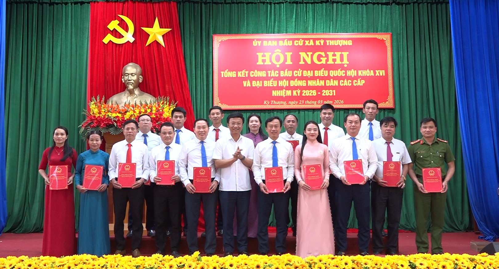 Ủy ban bầu cử xã Kỳ Thượng tổ chức Hội nghị tổng kết công tác bầu cử nhiệm kỳ 2026-2031