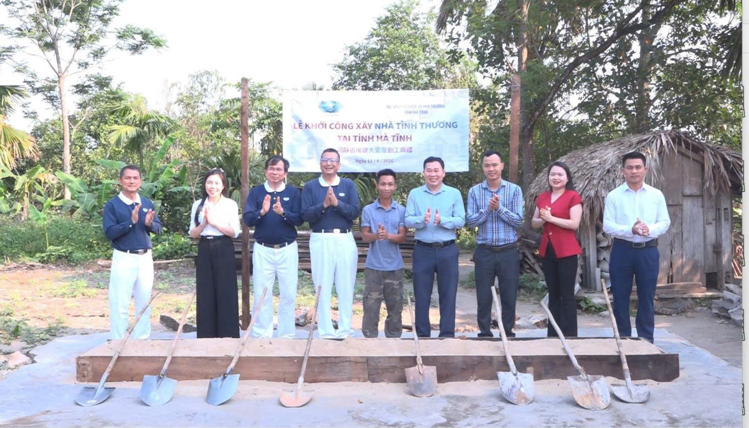 Khởi công nhà ở cho hộ có hoàn cảnh khó khăn trên địa bàn thôn Phúc Môn và thôn Phúc Độ