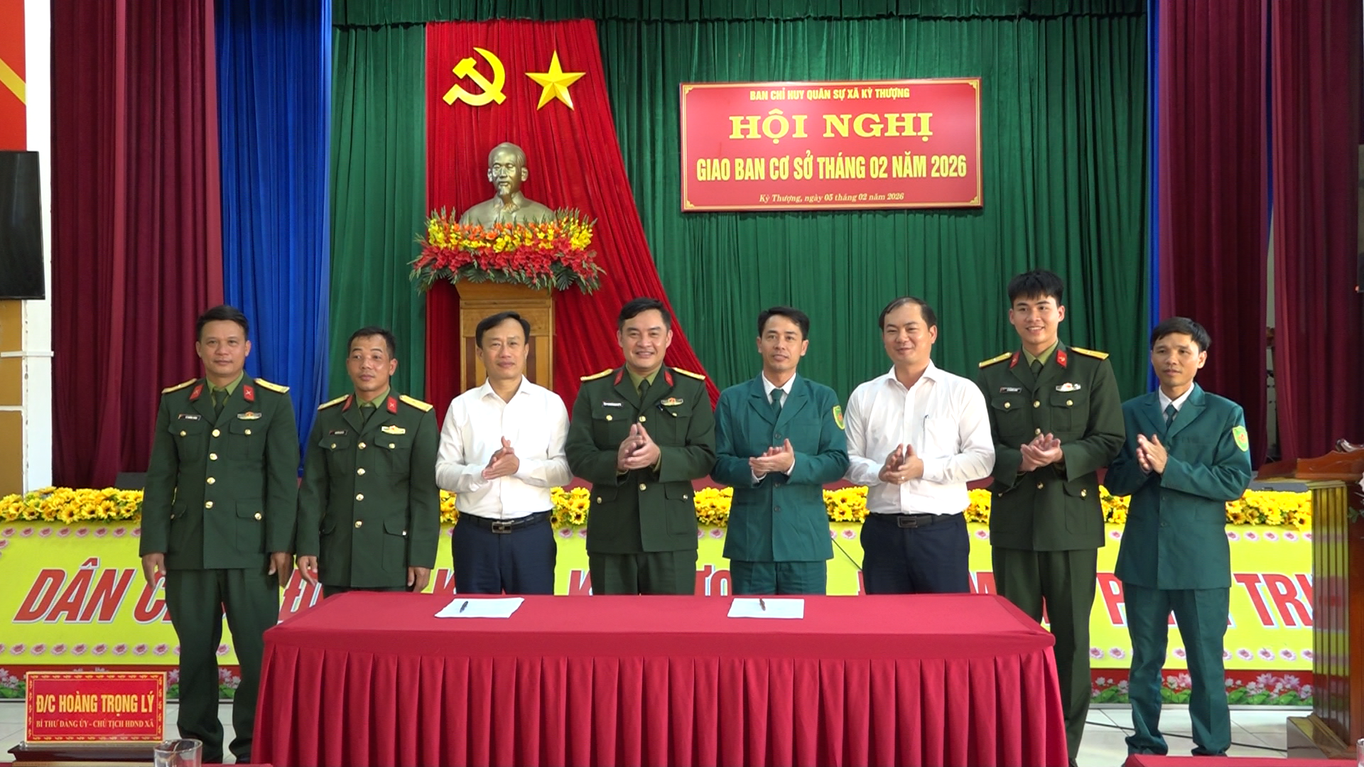  Ban Chỉ huy Quân sự xã Kỳ Thượng tổ chức hội nghị giao ban cơ sở tháng 02 năm 2026 