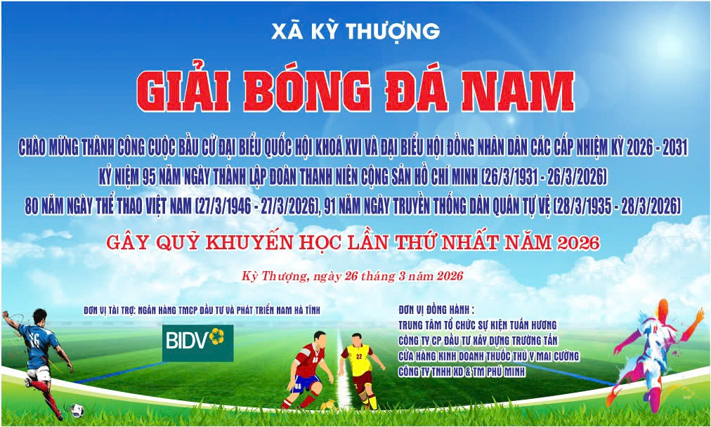 Giải bóng đá Cán bộ, Công chức, Viên chức, Người lao động gây Quỹ khuyến học xã Kỳ Thượng lần thứ I năm 2026