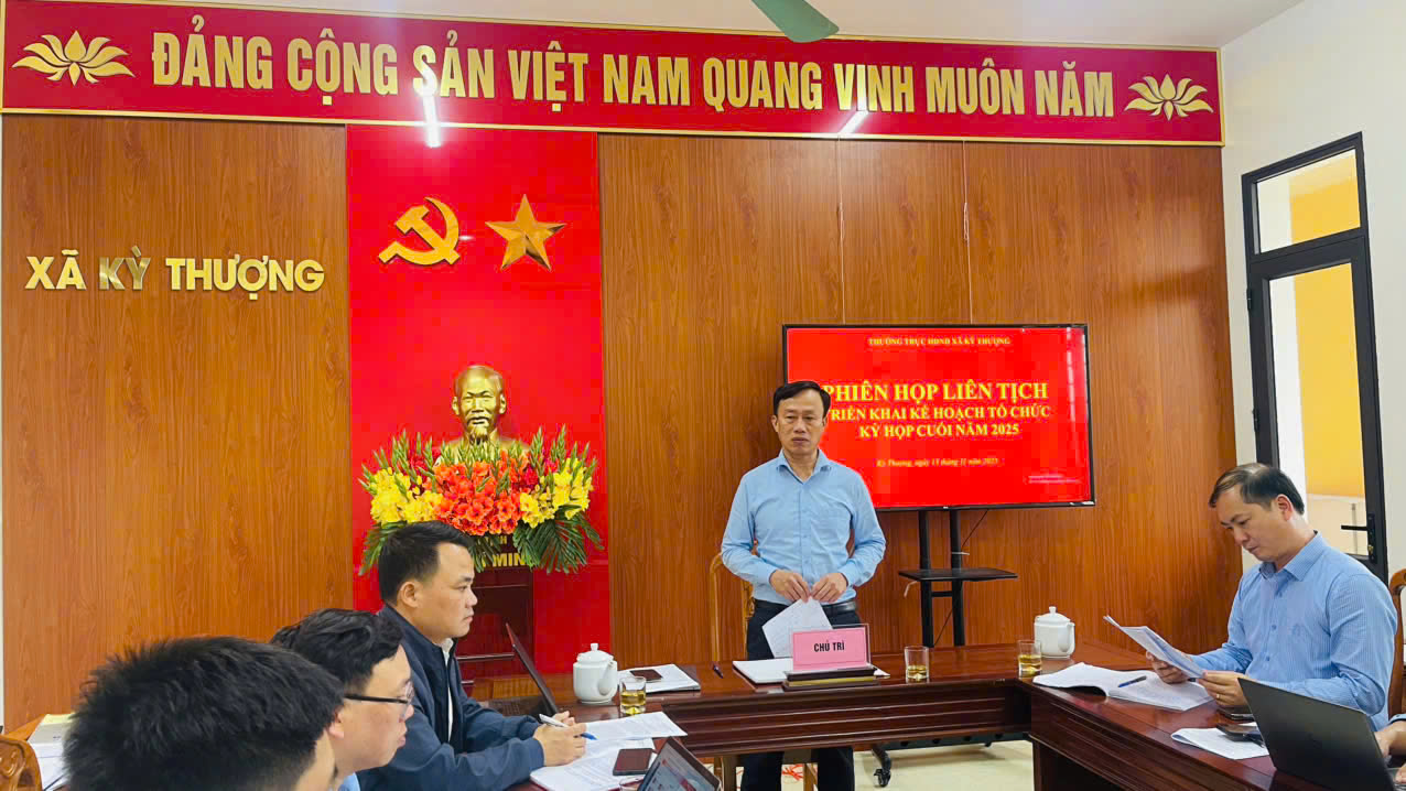 Thường trực HĐND xã Kỳ Thượng tổ chức Hội nghị liên tịch và nghe báo cáo kết quả giám sát