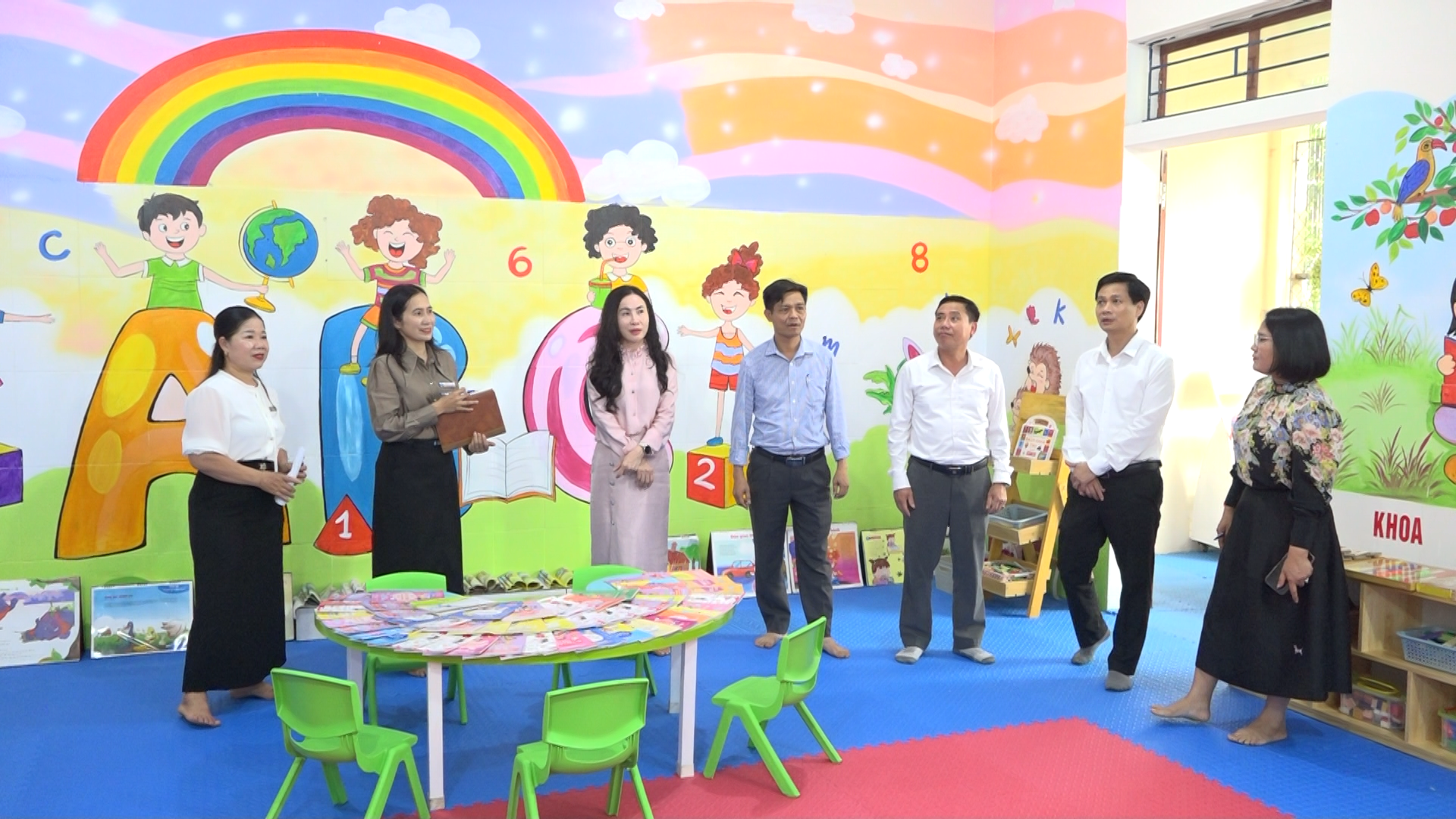 Đoàn đánh giá ngoài của Sở GD&ĐT khảo sát sơ bộ tại Trường Mầm non Kỳ Sơn