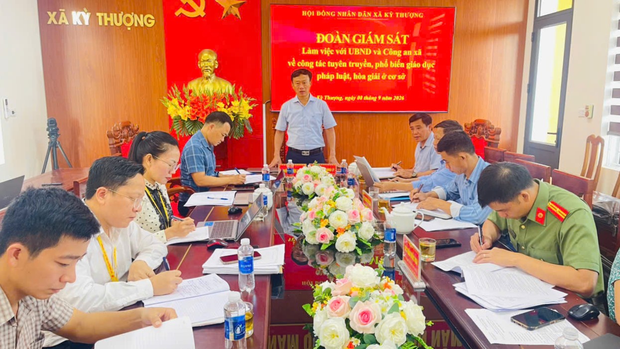HĐND xã Kỳ Thượng giám sát công tác tuyên truyền, phổ biến giáo dục pháp luật và hòa giải ở cơ sở