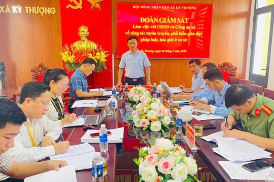 HĐND xã Kỳ Thượng giám sát công tác tuyên truyền, phổ biến giáo dục pháp luật và hòa giải ở cơ sở 
