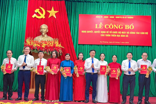 Xã Kỳ Thượng công bố nghị quyết, các quyết định về công tác tổ chức bộ máy, cán bộ trên địa bàn xã