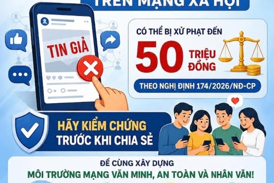 Đăng tin sai sự thật lên mạng xã hội có thể xử phạt đến 50 triệu đồng từ 01/7/2026 