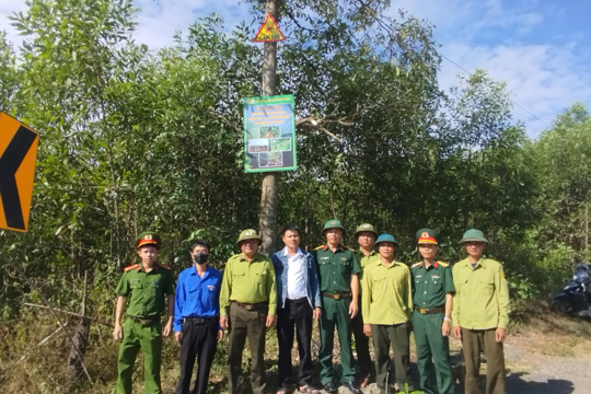 Kỳ Thượng tăng cường tuần tra, kiểm tra rừng và cắm biển cảnh báo phòng chống cháy rừng