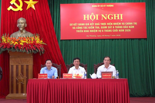 Đảng ủy xã Kỳ Thượng sơ kết công tác 6 tháng đầu năm, triển khai nhiệm vụ trọng tâm 6 tháng cuối năm 2026