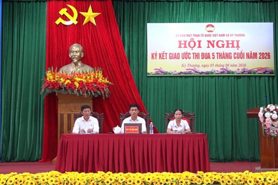 Kỳ Thượng tổ chức hội nghị ký kết giao ước thi đua thực hiện nhiệm vụ trọng tâm tháng 8 và 5 tháng cuối năm 2026