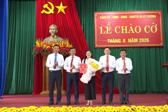 Cơ quan Đảng ủy, HĐND-UBND, UBMTTQ xã Kỳ Thượng tổ chức Lễ chào cờ tháng 8 năm 2026, triển khai nhiệm vụ trọng tâm