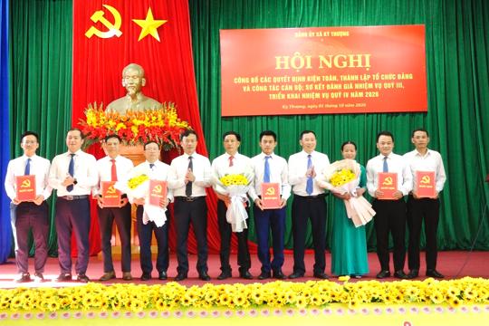 Đảng ủy xã Kỳ Thượng công bố các quyết định thành lập tổ chức đảng và đánh giá nhiệm vụ tháng 9, triển khai nhiệm vụ tháng 10 năm 2026