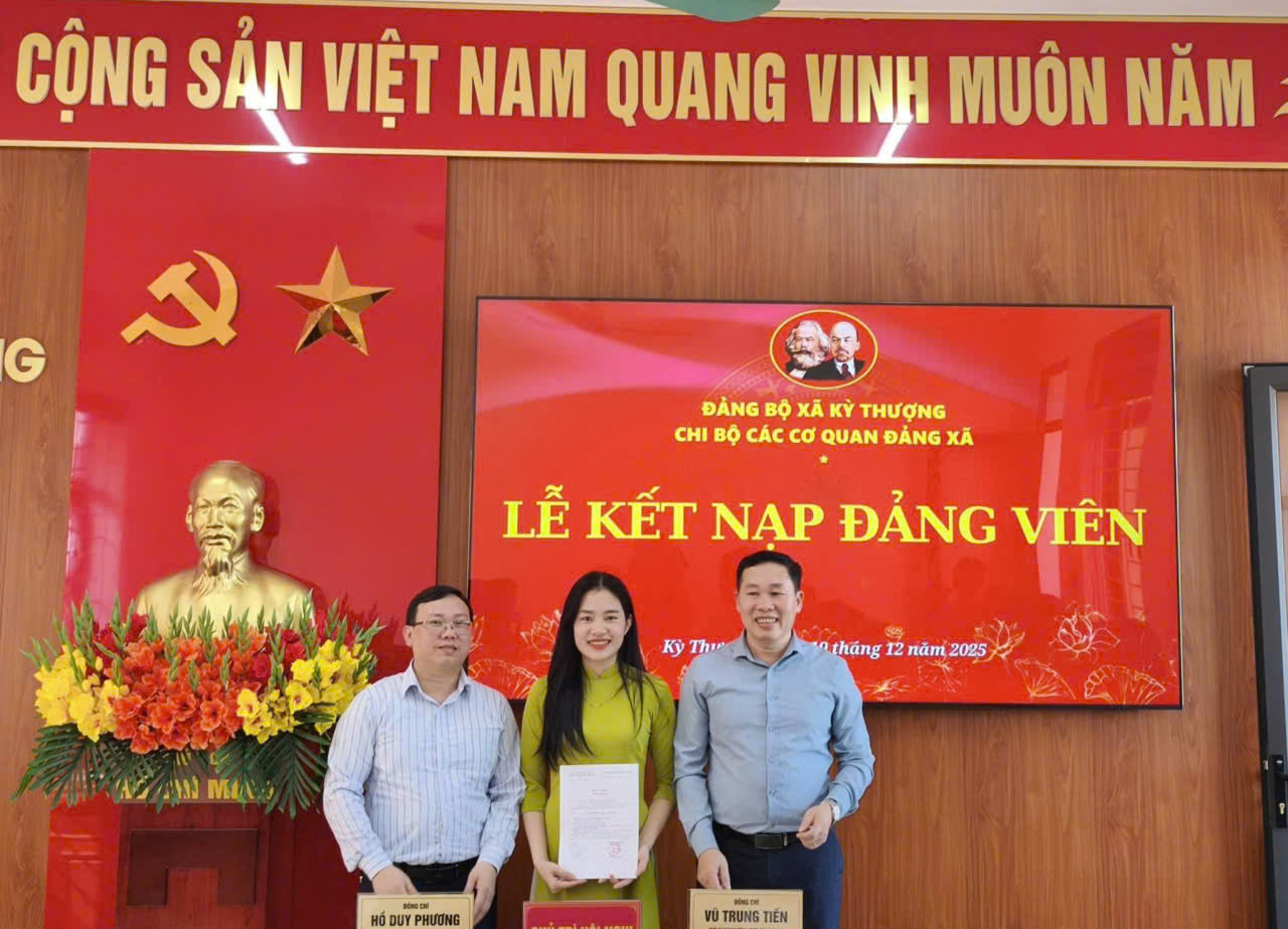 Đảng bộ xã Kỳ Thượng quan tâm bồi dưỡng, kết nạp đảng viên mới